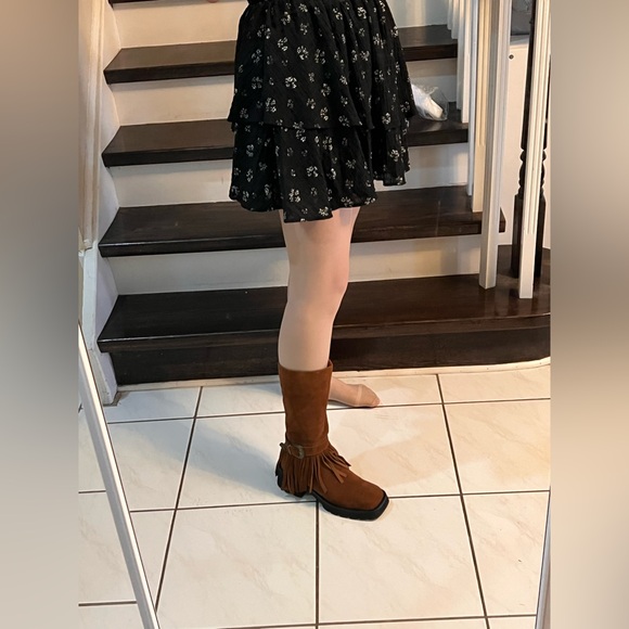 Fringe Suede Boots - Brown - Picture 11 of 11